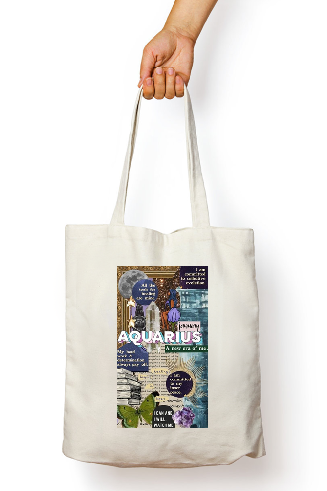 Aquarius Zodiac Tote Bag - Aesthetic Phone Cases - Culltique