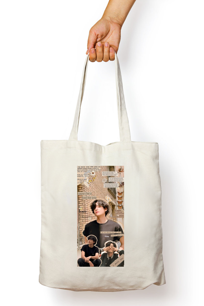 BTS V Doodle Kpop Tote Bag - Aesthetic Phone Cases - Culltique
