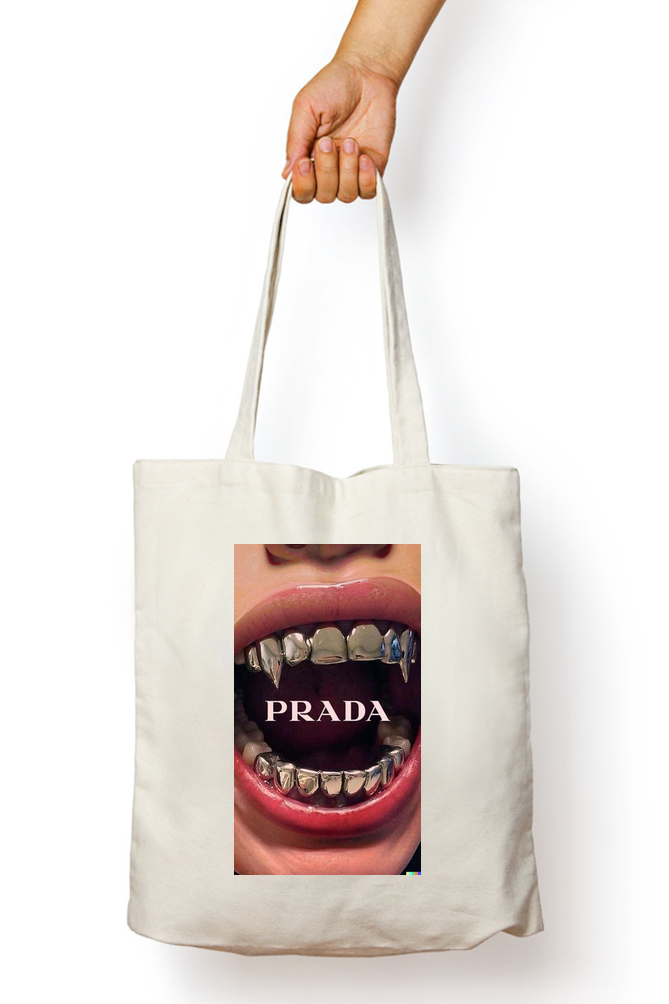 Vamp Chic Prada Fangs Tote Bag - Aesthetic Phone Cases - Culltique