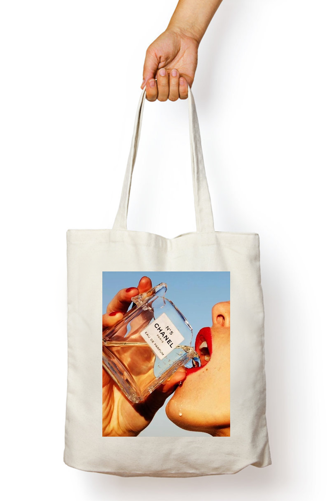 Chic Sip Chanel Perfume Tote Bag - Aesthetic Phone Cases - Culltique