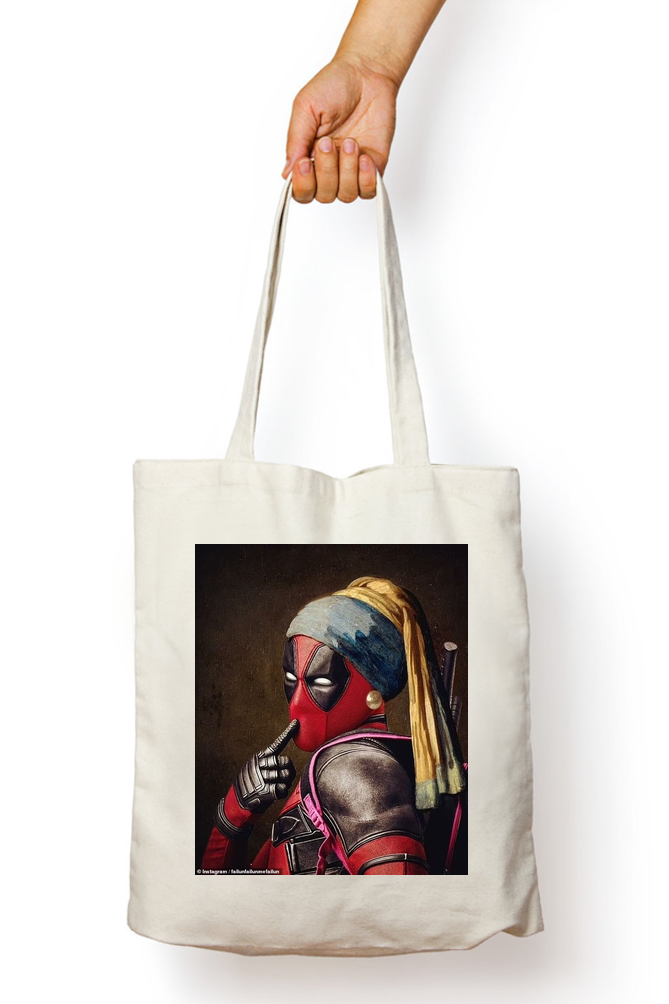 Deadpool with the Pearl Earring Tote Bag - Aesthetic Phone Cases - Culltique