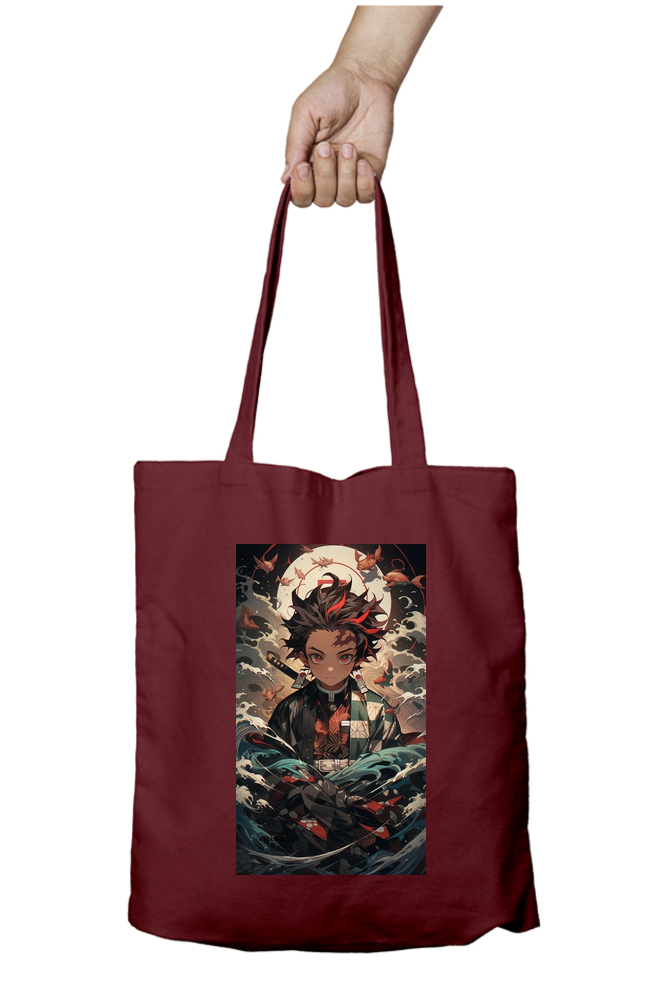 Demon Slayer Tanjiro Water Breathing Tote Bag - Aesthetic Phone Cases - Culltique