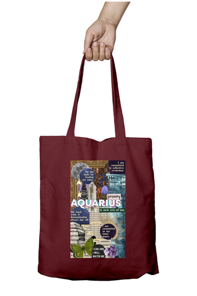 Aquarius Zodiac Tote Bag - Aesthetic Phone Cases - Culltique