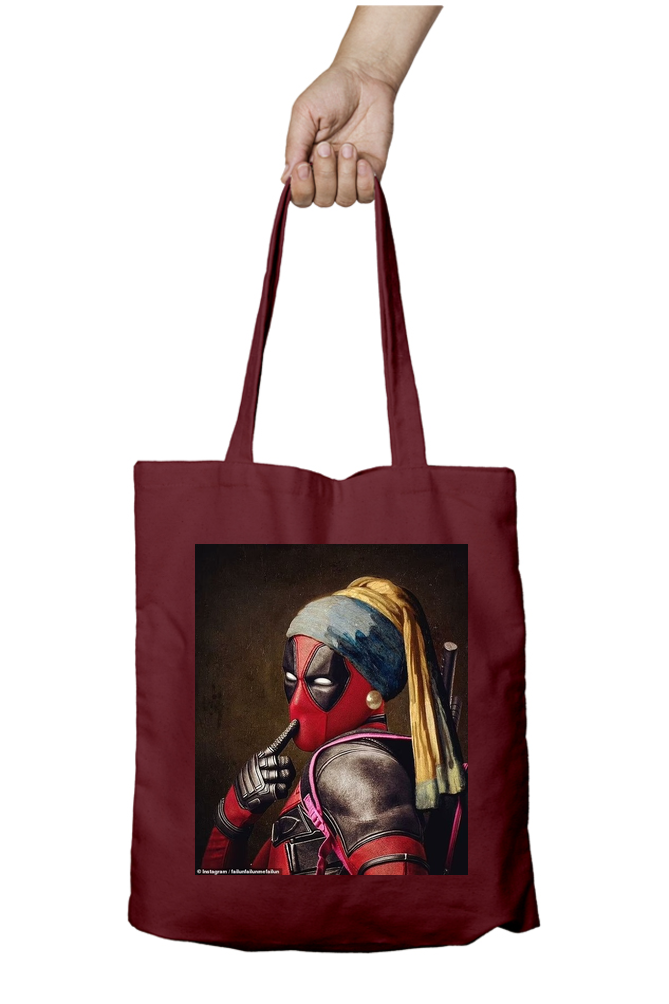 Deadpool with the Pearl Earring Tote Bag - Aesthetic Phone Cases - Culltique