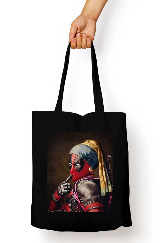 Deadpool with the Pearl Earring Tote Bag - Aesthetic Phone Cases - Culltique