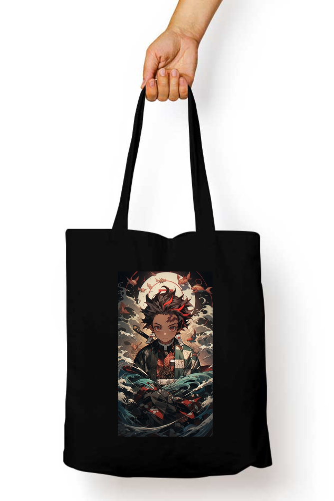Demon Slayer Tanjiro Water Breathing Tote Bag - Aesthetic Phone Cases - Culltique
