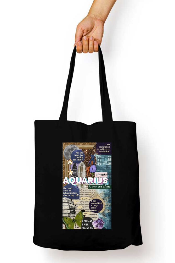 Aquarius Zodiac Tote Bag - Aesthetic Phone Cases - Culltique