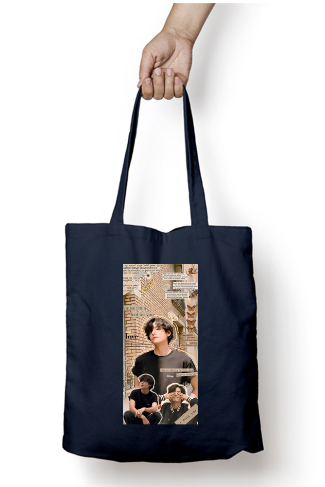 BTS V Doodle Kpop Tote Bag - Aesthetic Phone Cases - Culltique