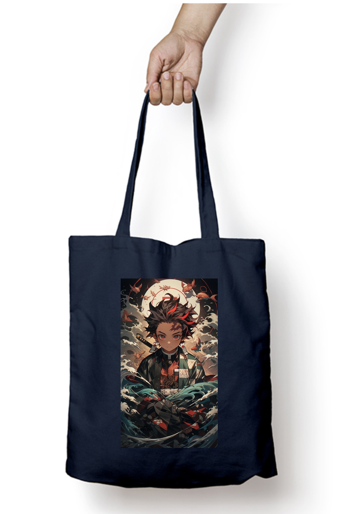 Demon Slayer Tanjiro Water Breathing Tote Bag - Aesthetic Phone Cases - Culltique