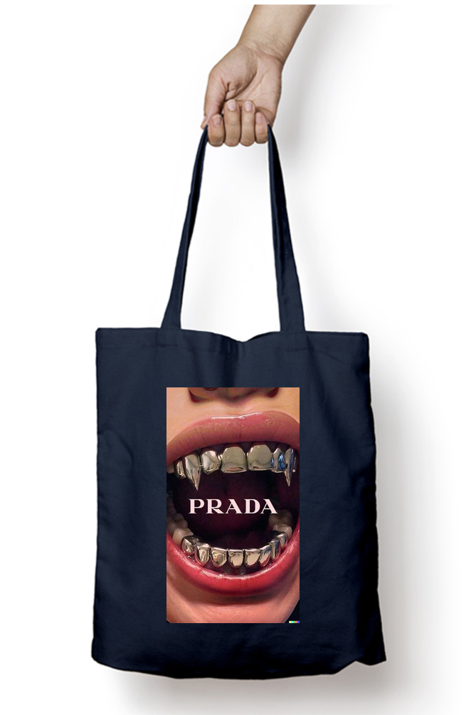 Vamp Chic Prada Fangs Tote Bag - Aesthetic Phone Cases - Culltique