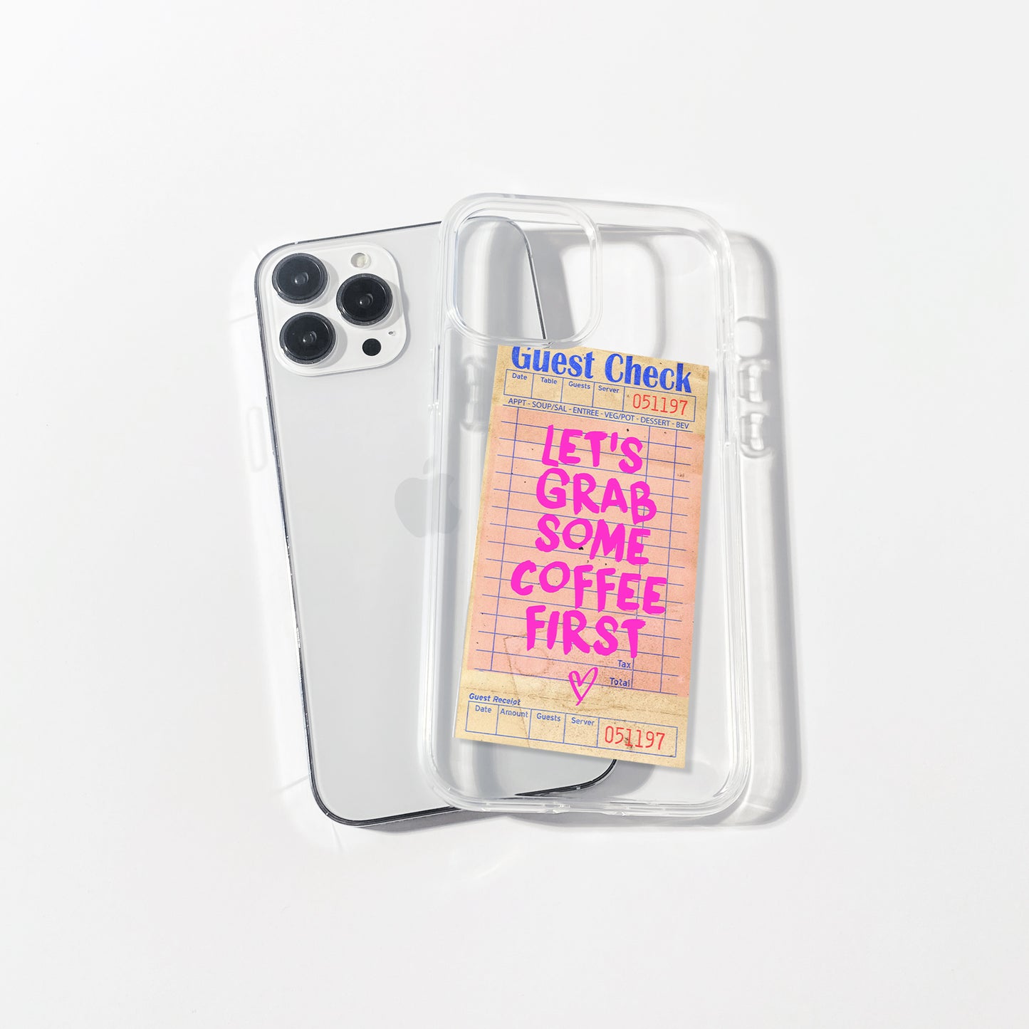 Coffee Guest Check Silicone Clear Case