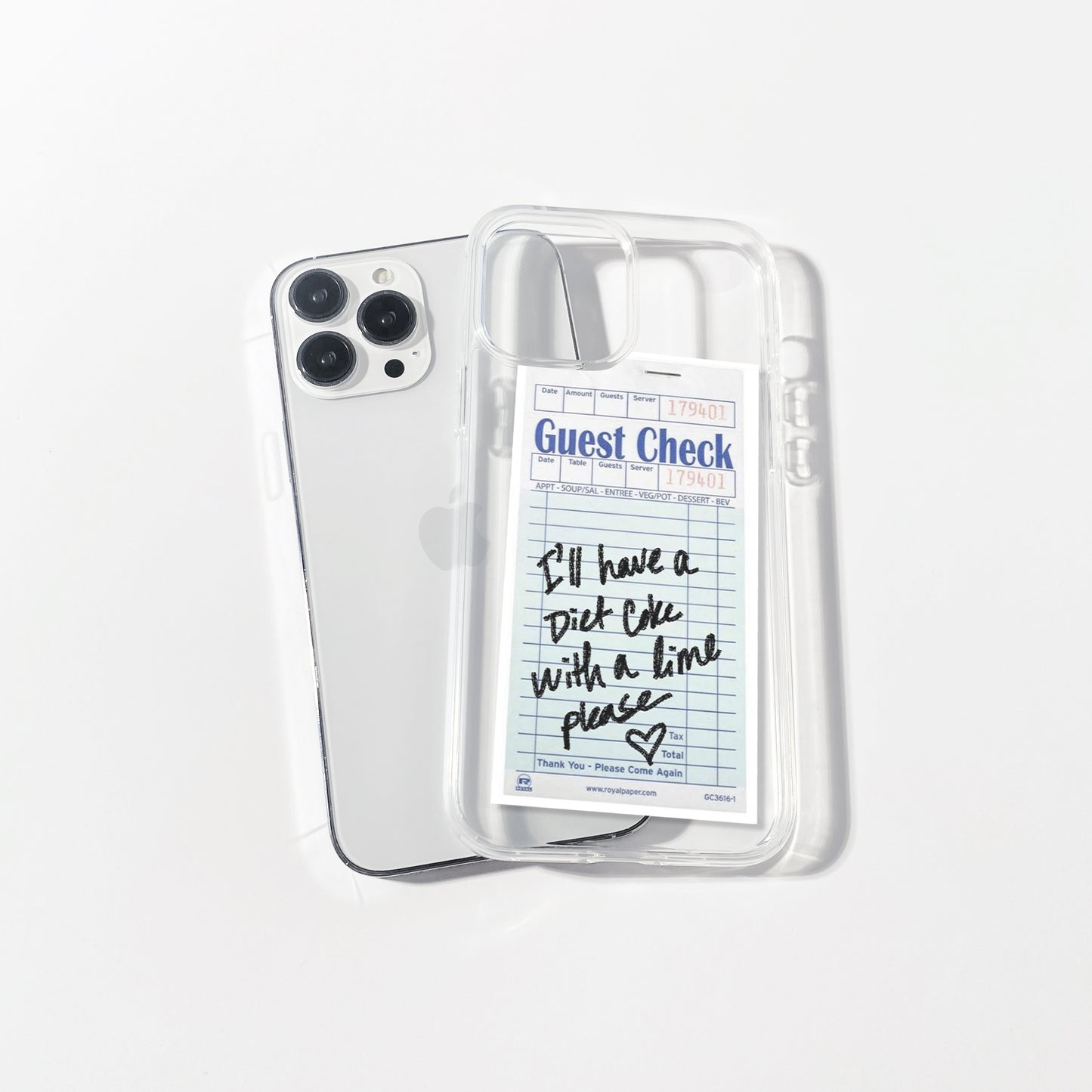 Diet Coke Guest Check Silicone Clear Case