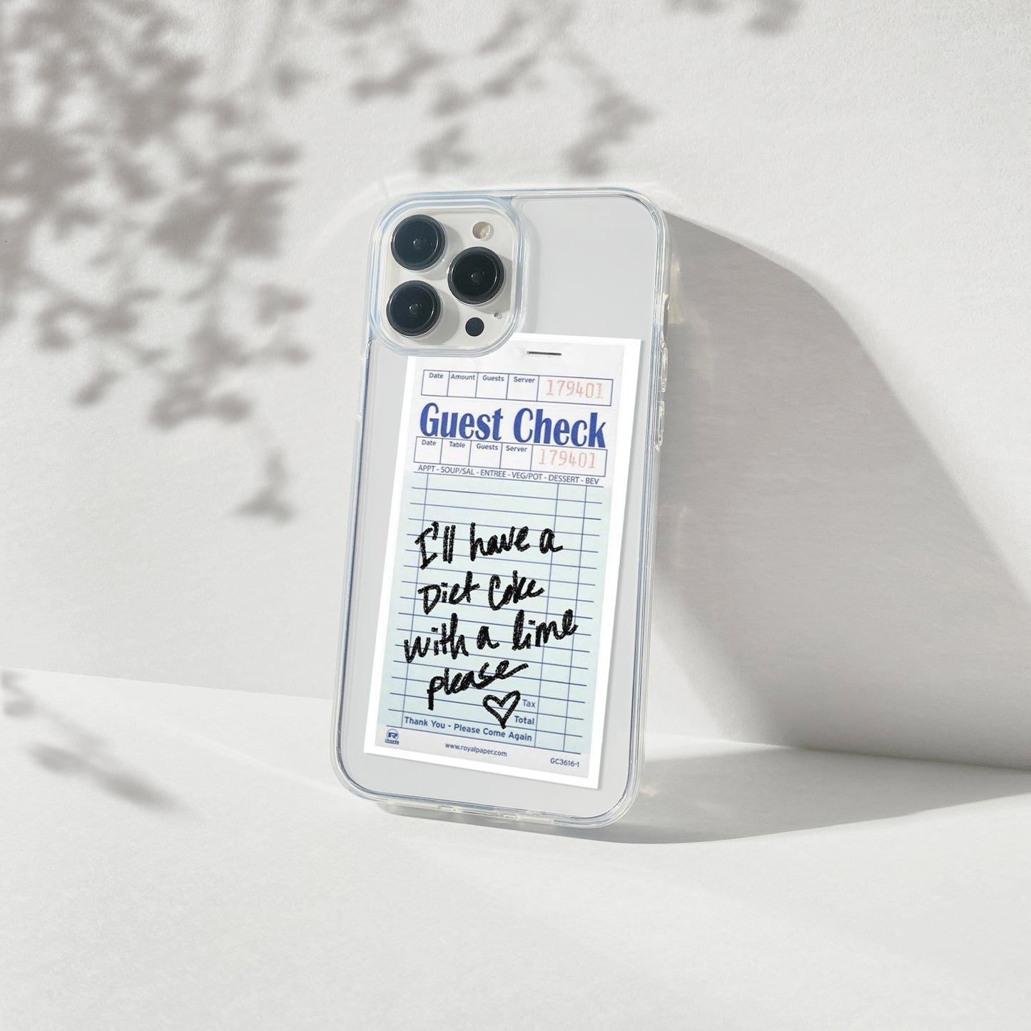 Diet Coke Guest Check Silicone Clear Case