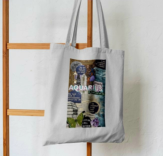 Aquarius Zodiac Tote Bag - Aesthetic Phone Cases - Culltique