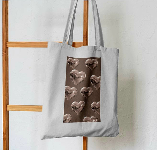 Metallic Hearts Tote Bag - Aesthetic Phone Cases - Culltique