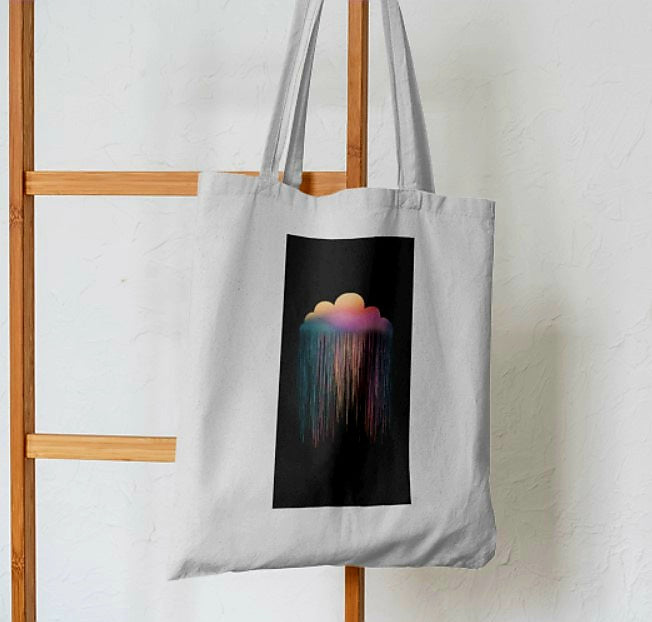 Rainbow Rain Tote Bag - Aesthetic Phone Cases - Culltique