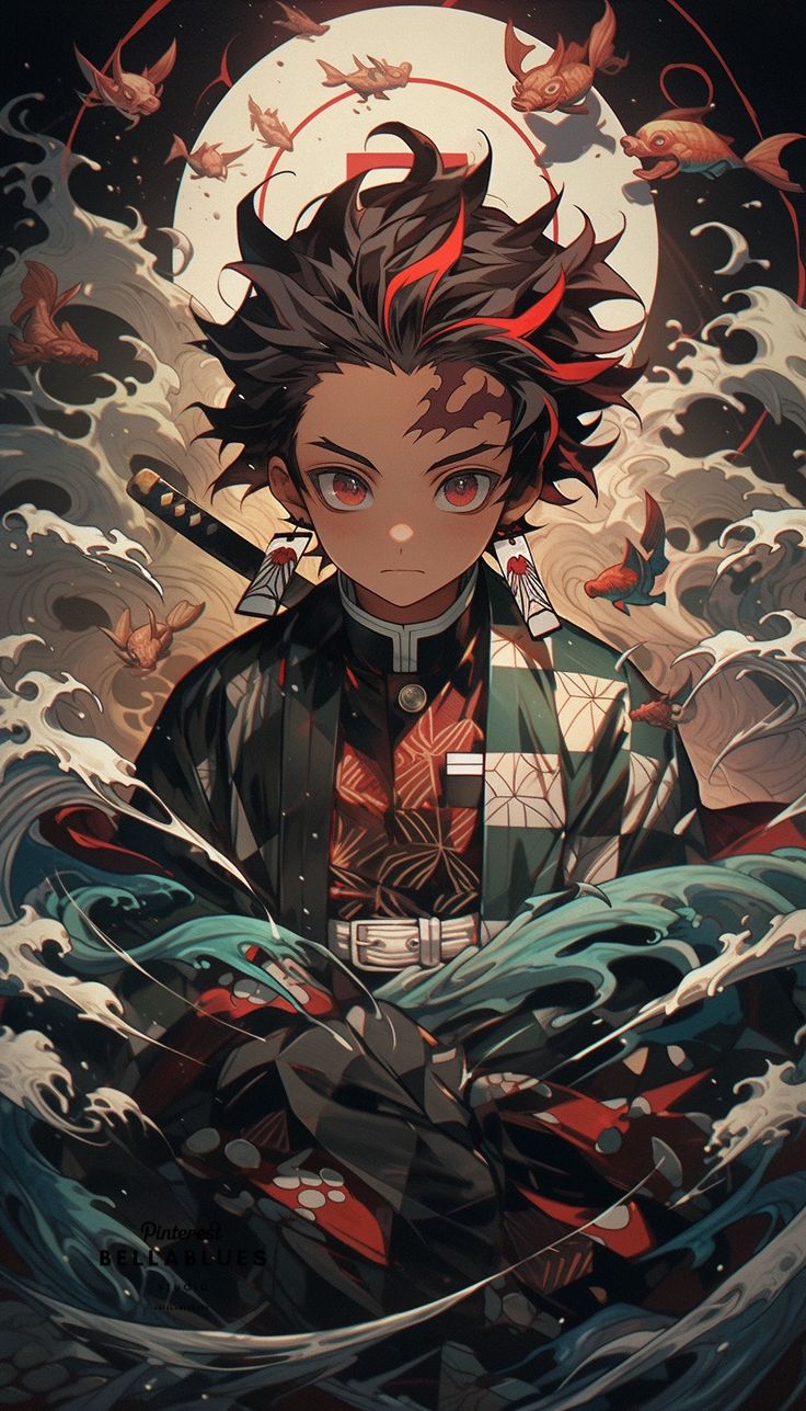 Demon Slayer Tanjiro Water Breathing Tote Bag - Aesthetic Phone Cases - Culltique