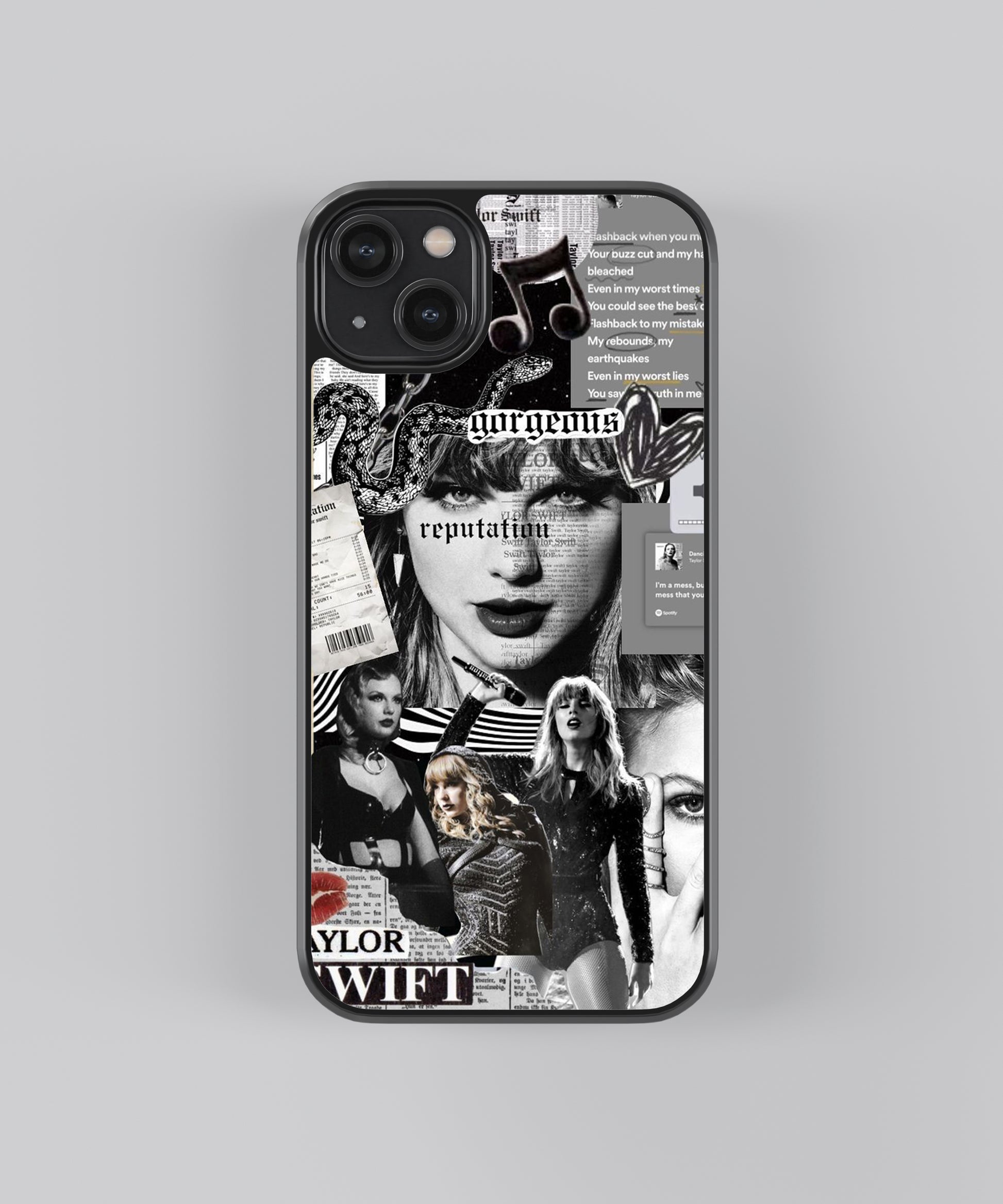 Taylor Swift Monochrome Spotify Aesthetic Glass Phone Case - Aesthetic Phone Cases - Culltique
