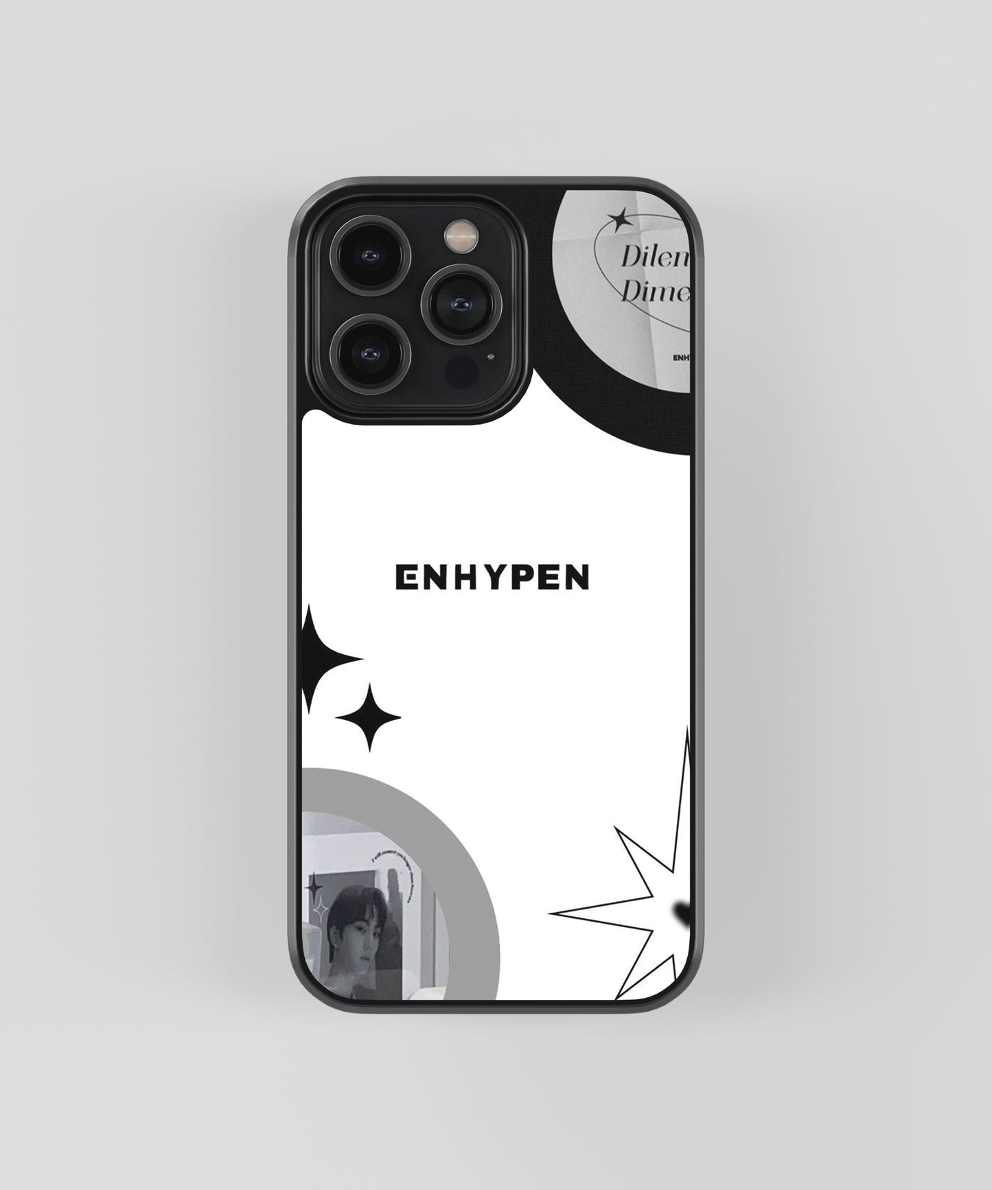 Enhypen B&W K-Pop Glass Phone Case Cover - Aesthetic Phone Cases - Culltique