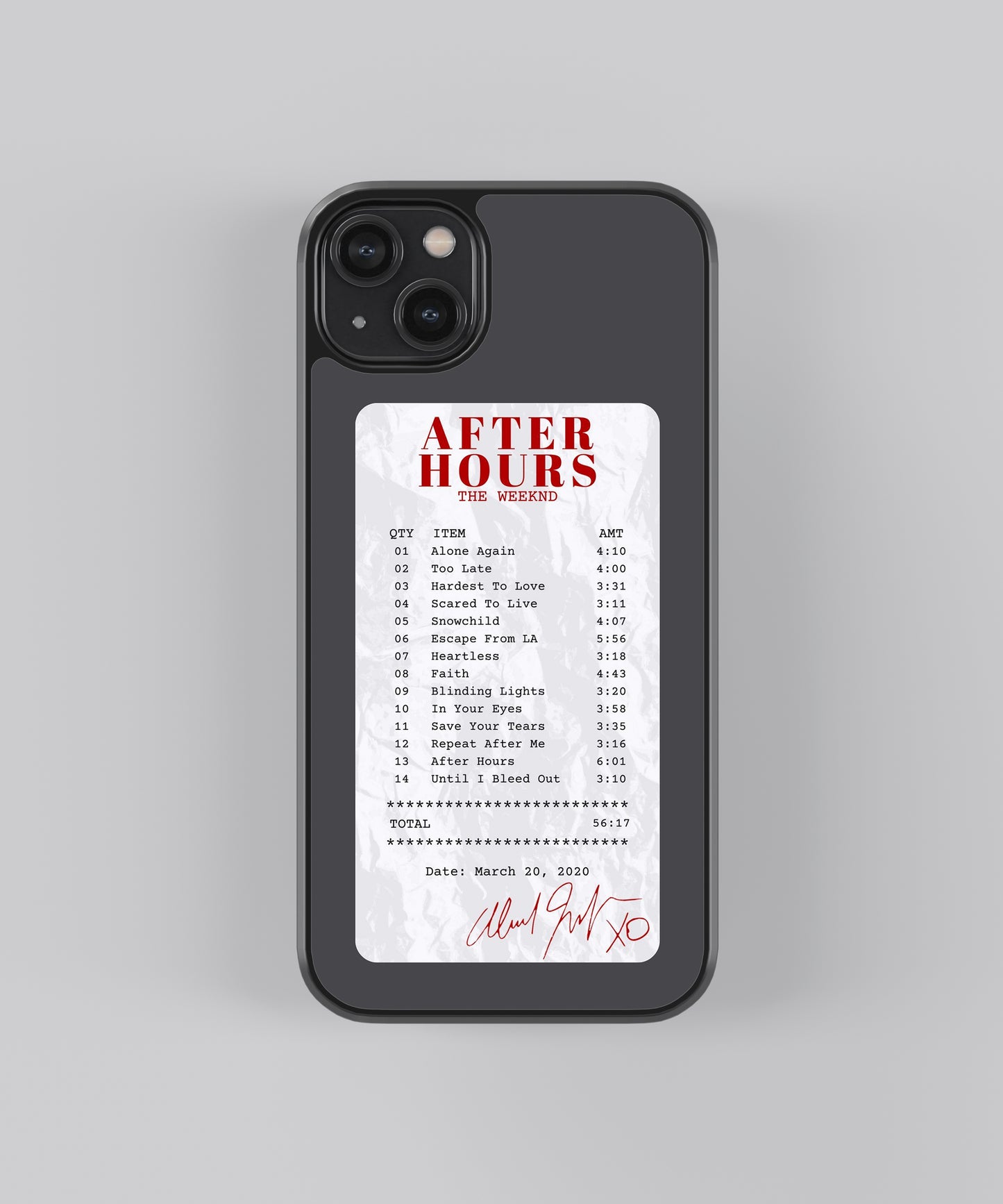After Hours Guest Check Spotify Glass Phone Case Cover - Aesthetic Phone Cases - Culltique