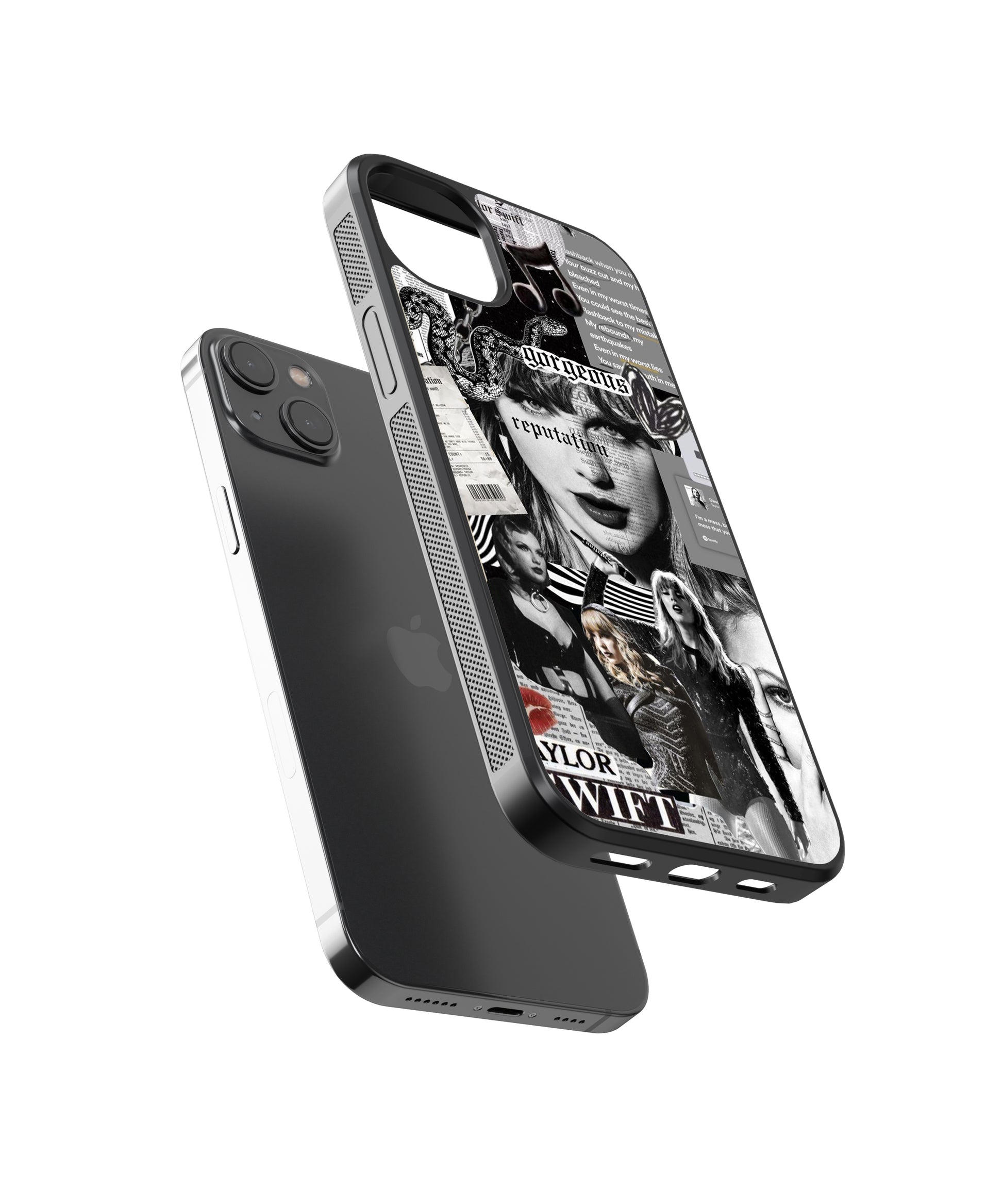Taylor Swift Monochrome Spotify Aesthetic Glass Phone Case - Aesthetic Phone Cases - Culltique