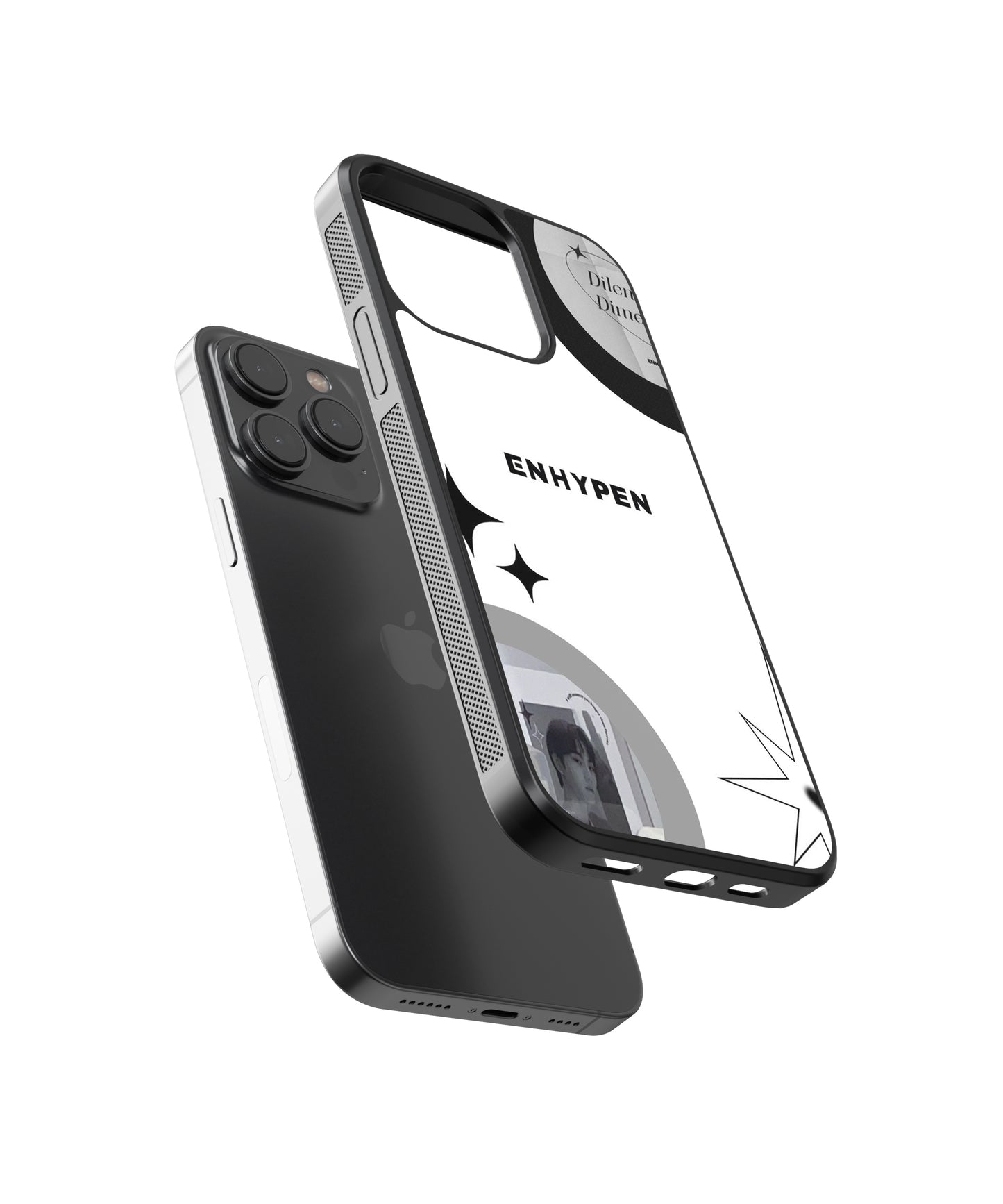 Enhypen B&W K-Pop Glass Phone Case Cover - Aesthetic Phone Cases - Culltique