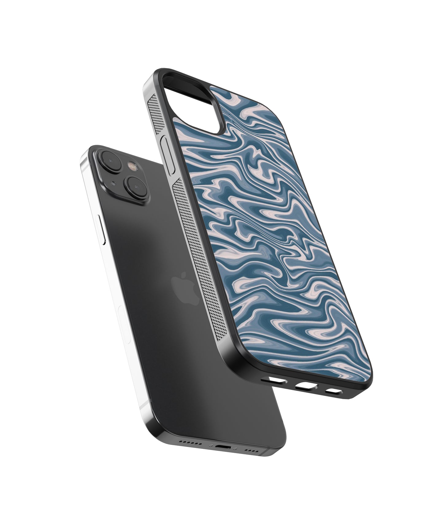 Blue Pattern Abstract Glass Phone Case Cover - Aesthetic Phone Cases - Culltique