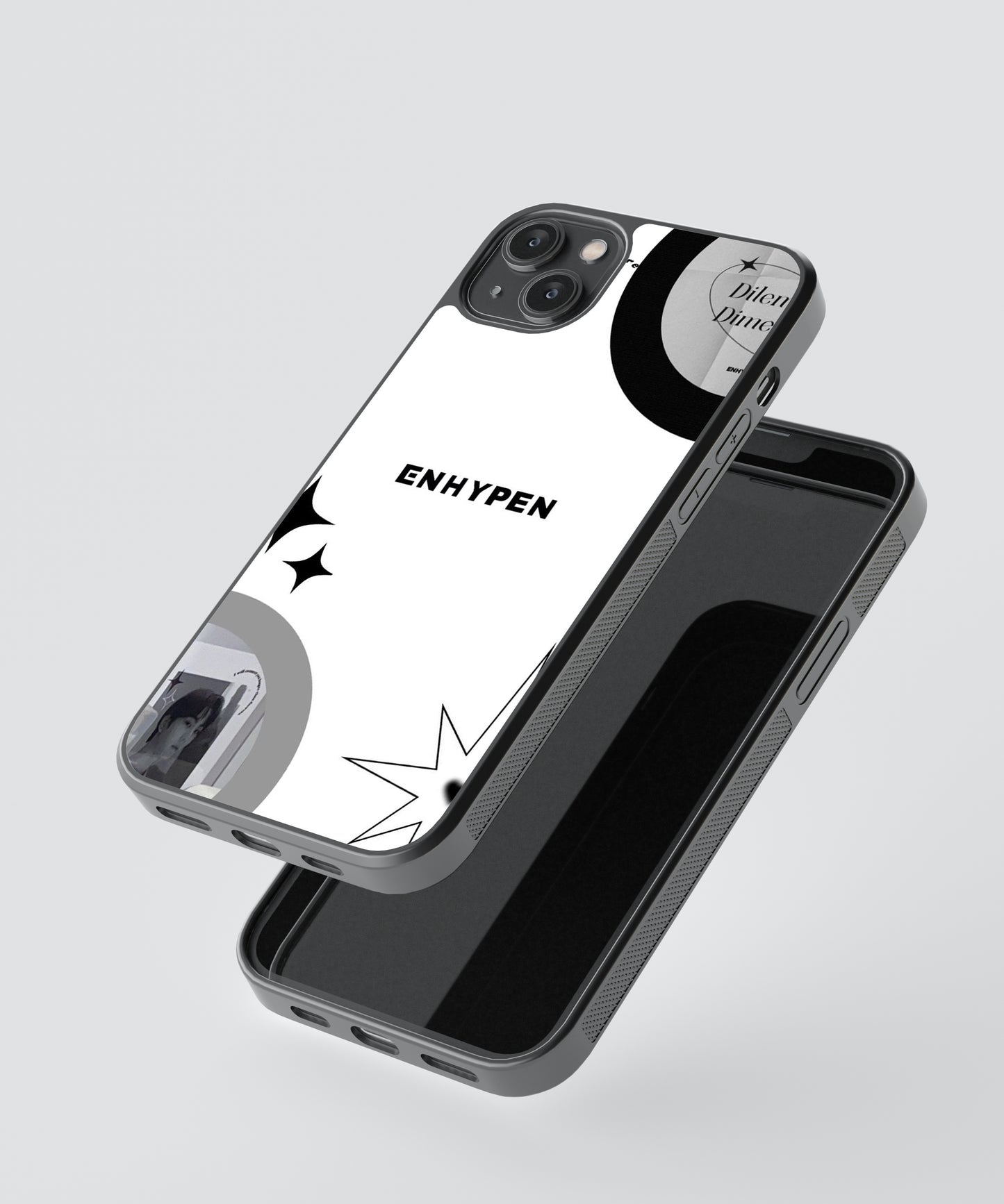 Enhypen B&W K-Pop Glass Phone Case Cover