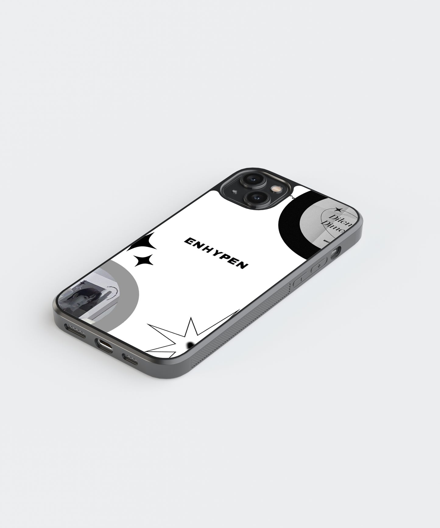 Enhypen B&W K-Pop Glass Phone Case Cover