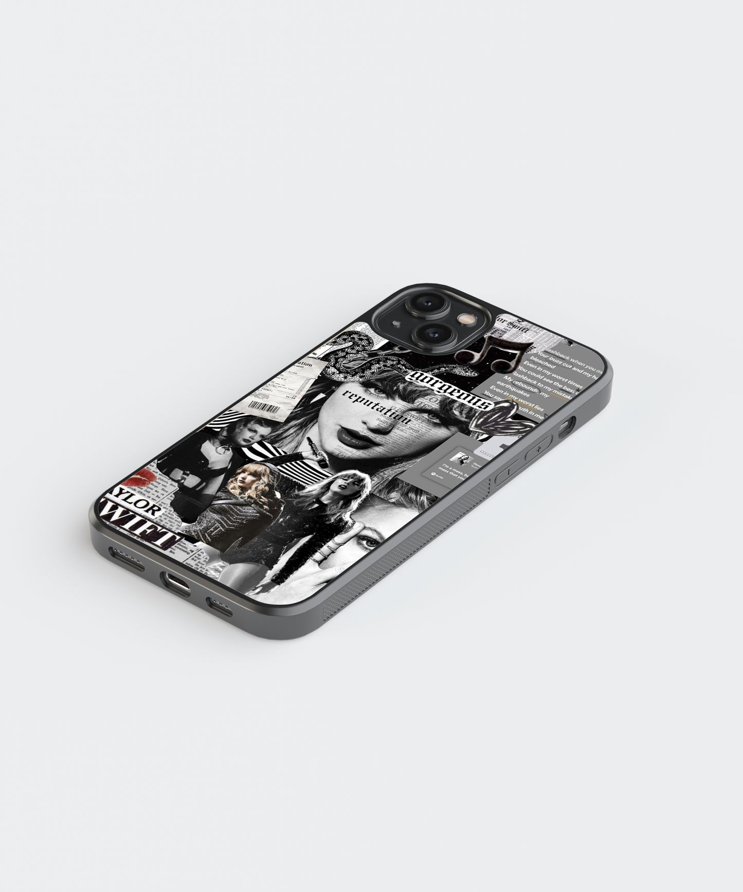Taylor Swift Monochrome Spotify Aesthetic Glass Phone Case