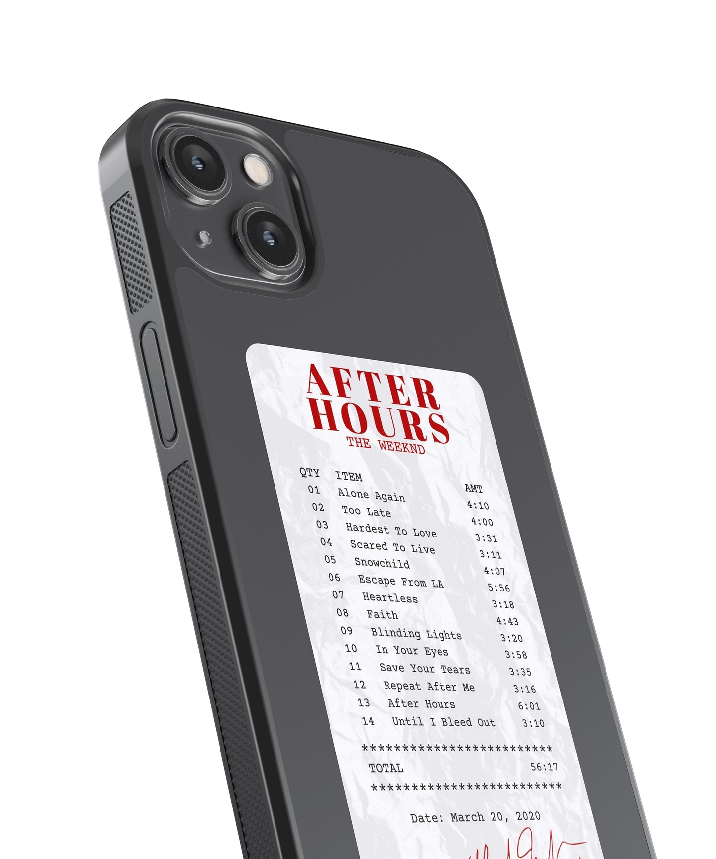 After Hours Guest Check Spotify Glass Phone Case Cover
