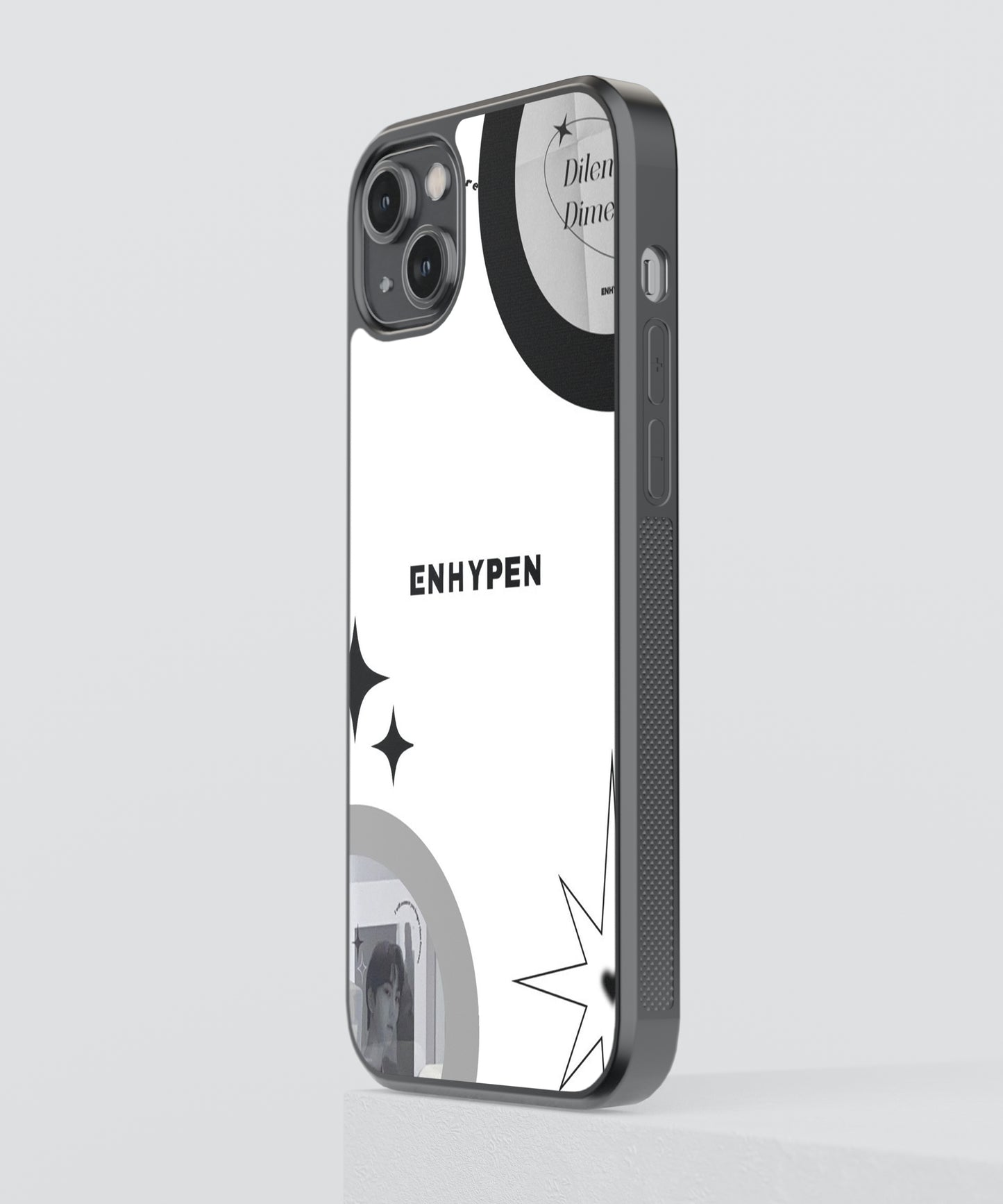 Enhypen B&W K-Pop Glass Phone Case Cover