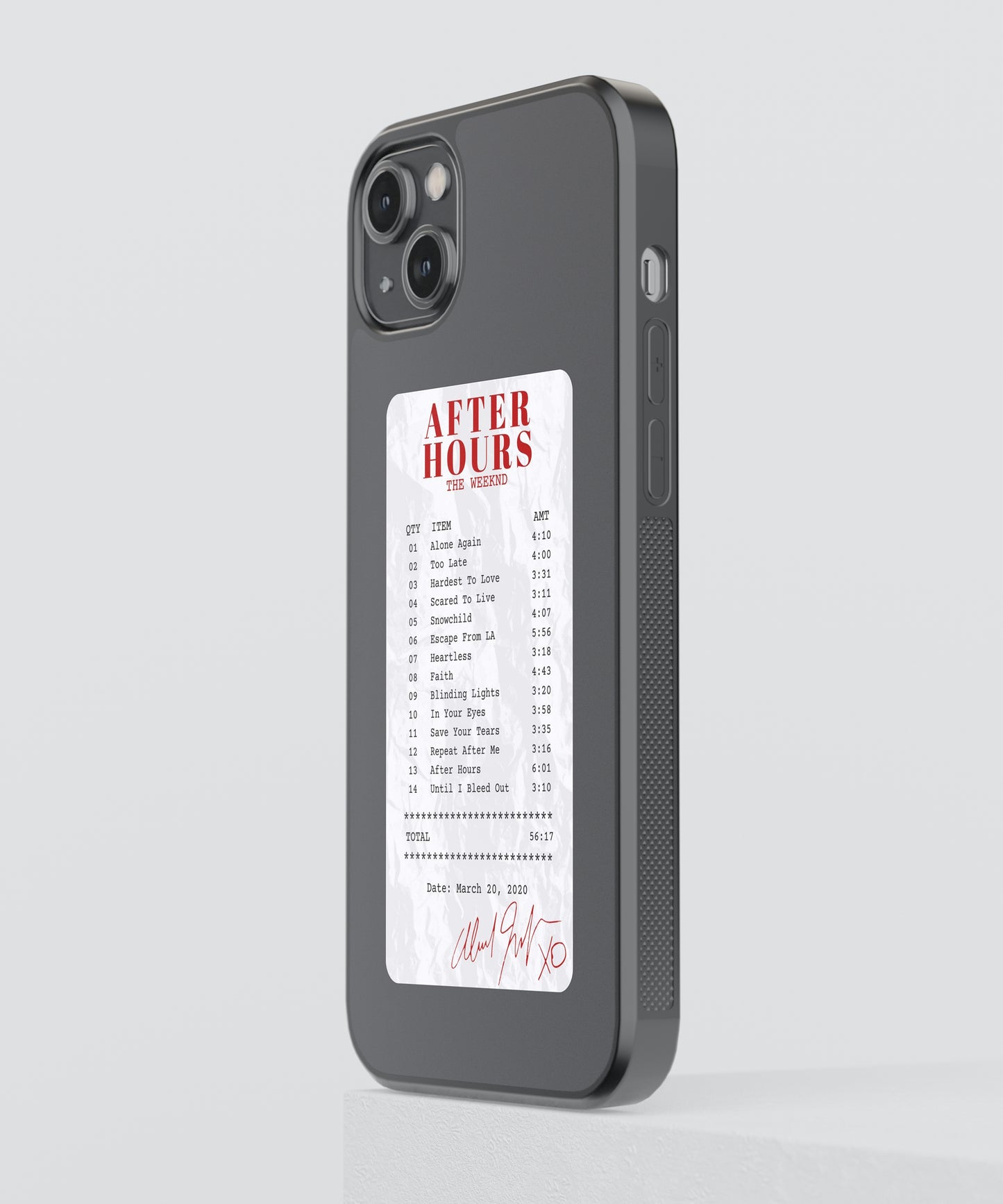After Hours Guest Check Spotify Glass Phone Case Cover