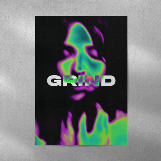 Grind Y2K Aesthetic Metal Poster - Aesthetic Phone Cases - Culltique