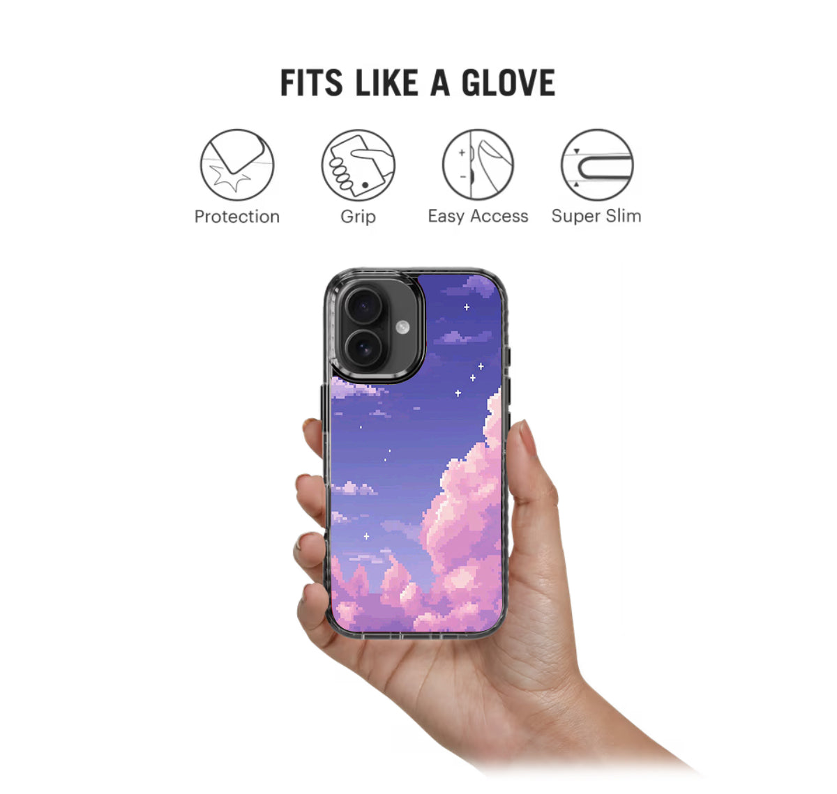 Clouds Pixel Art Stride 2.0 Phone Case Cover