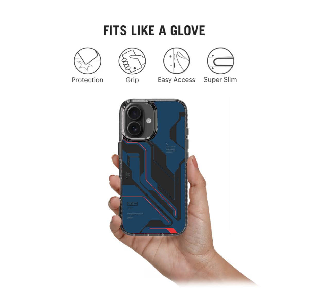Cyber Circuit Blue Stride 2.0 Phone Case Cover