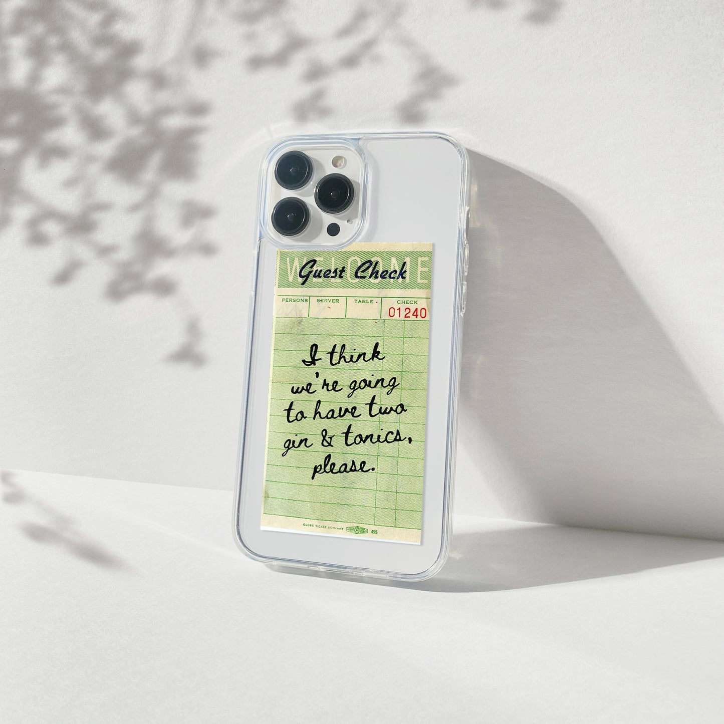 Gin & Tonic Guest Check Silicone Clear Case
