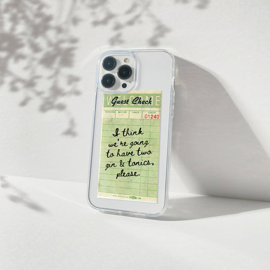 Gin & Tonic Guest Check Silicone Clear Case