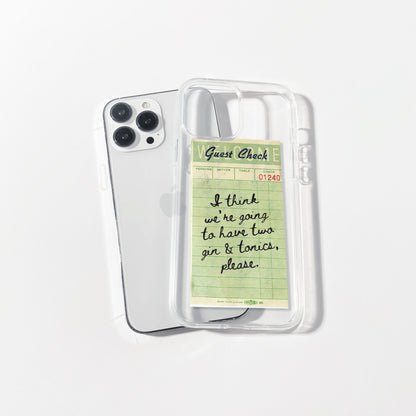 Gin & Tonic Guest Check Silicone Clear Case