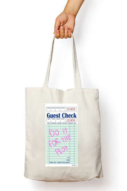 Do it for the plot Guest Check Tote Bag - Aesthetic Phone Cases - Culltique