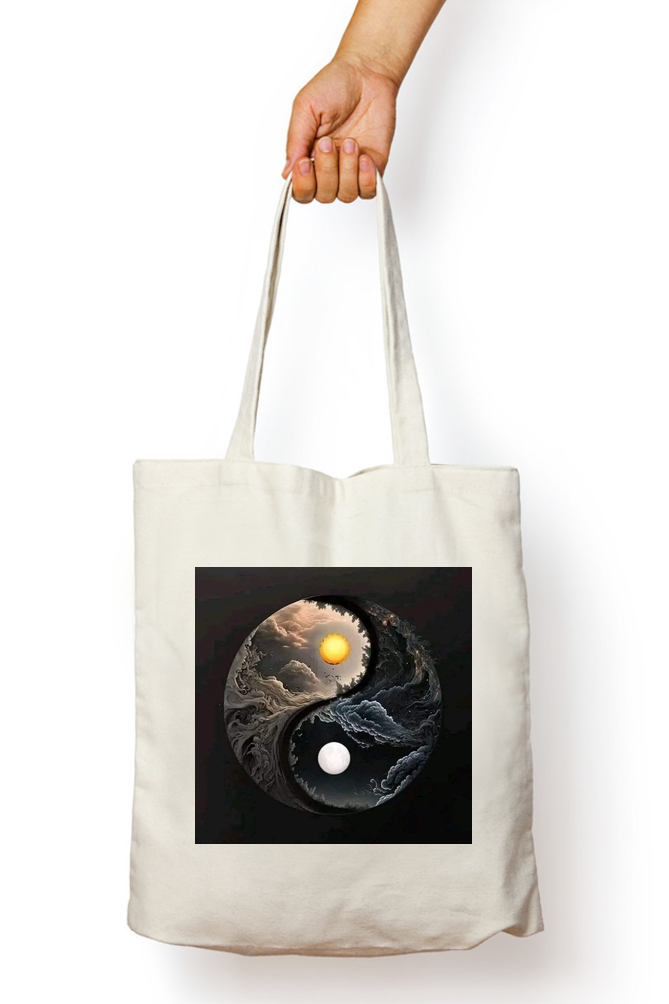 Day & Night Yin Yang Celestial Harmony Tote Bag - Aesthetic Phone Cases - Culltique