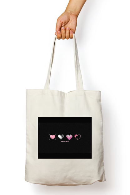 Pixel Hearts Anime Tote Bag - Aesthetic Phone Cases - Culltique