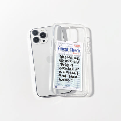 Cocktail & Wine Guest Check Art Silicone Clear Case