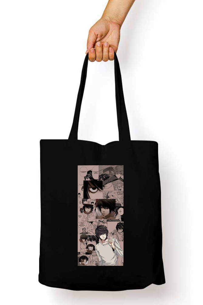 Death Note L Anime Strip Tote Bag Black - Main Image