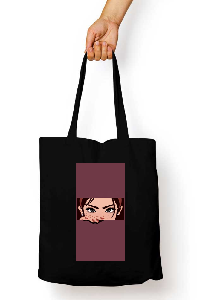 Peeping Girl Abstract Tote Bag - Aesthetic Phone Cases - Culltique
