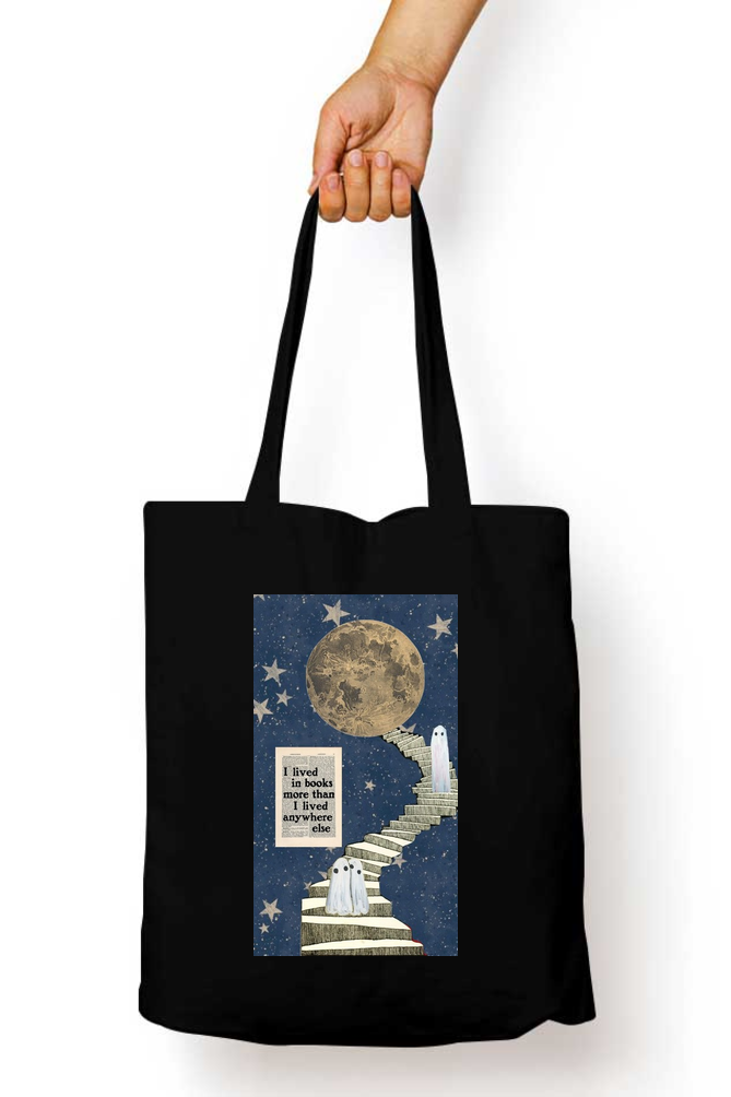I Live in Books Abstract Tote Bag - Aesthetic Phone Cases - Culltique