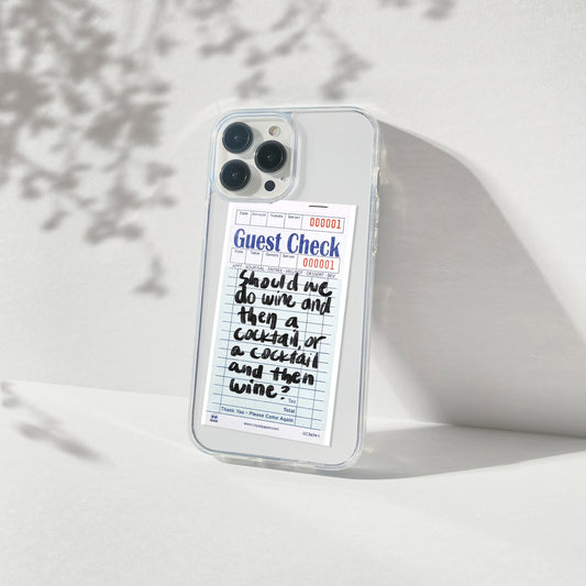 Cocktail & Wine Guest Check Art Silicone Clear Case