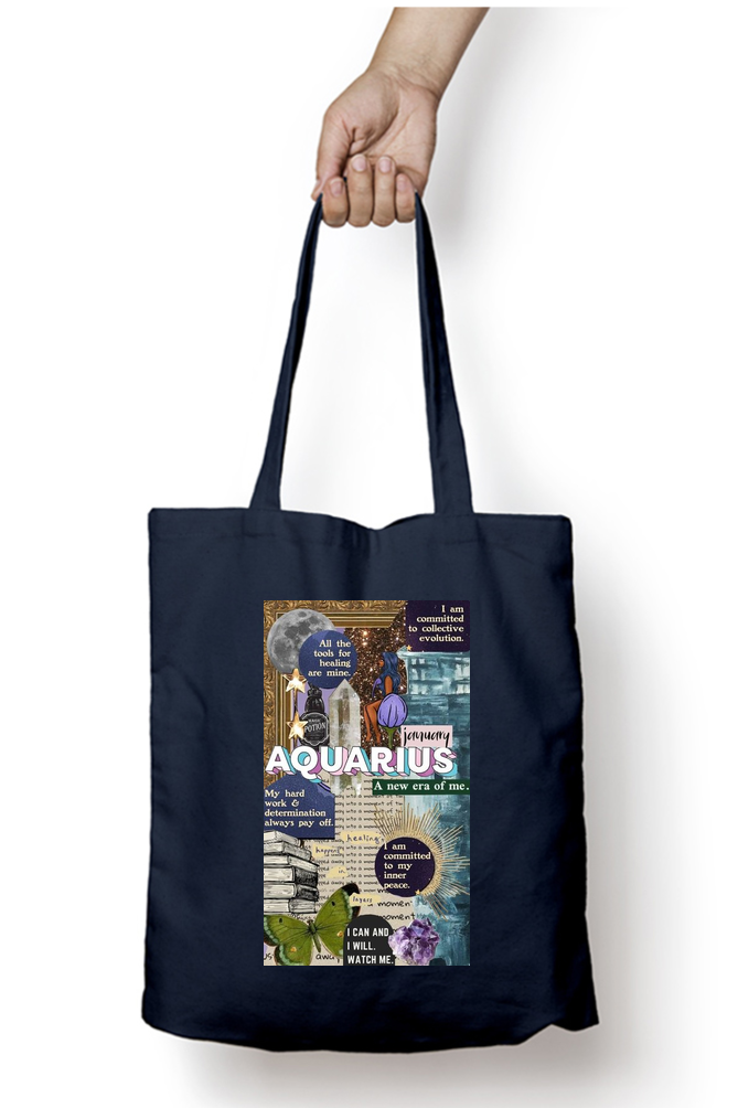 Aquarius Zodiac Tote Bag - Aesthetic Phone Cases - Culltique