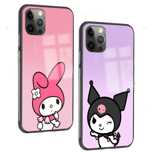 My Melody - Kuromi Aesthetic Matching Phone Glass Cases - Aesthetic Phone Covers - Culltique