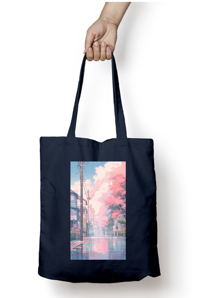 Cherry Blossom Lane Tote Bag - Aesthetic Phone Cases - Culltique